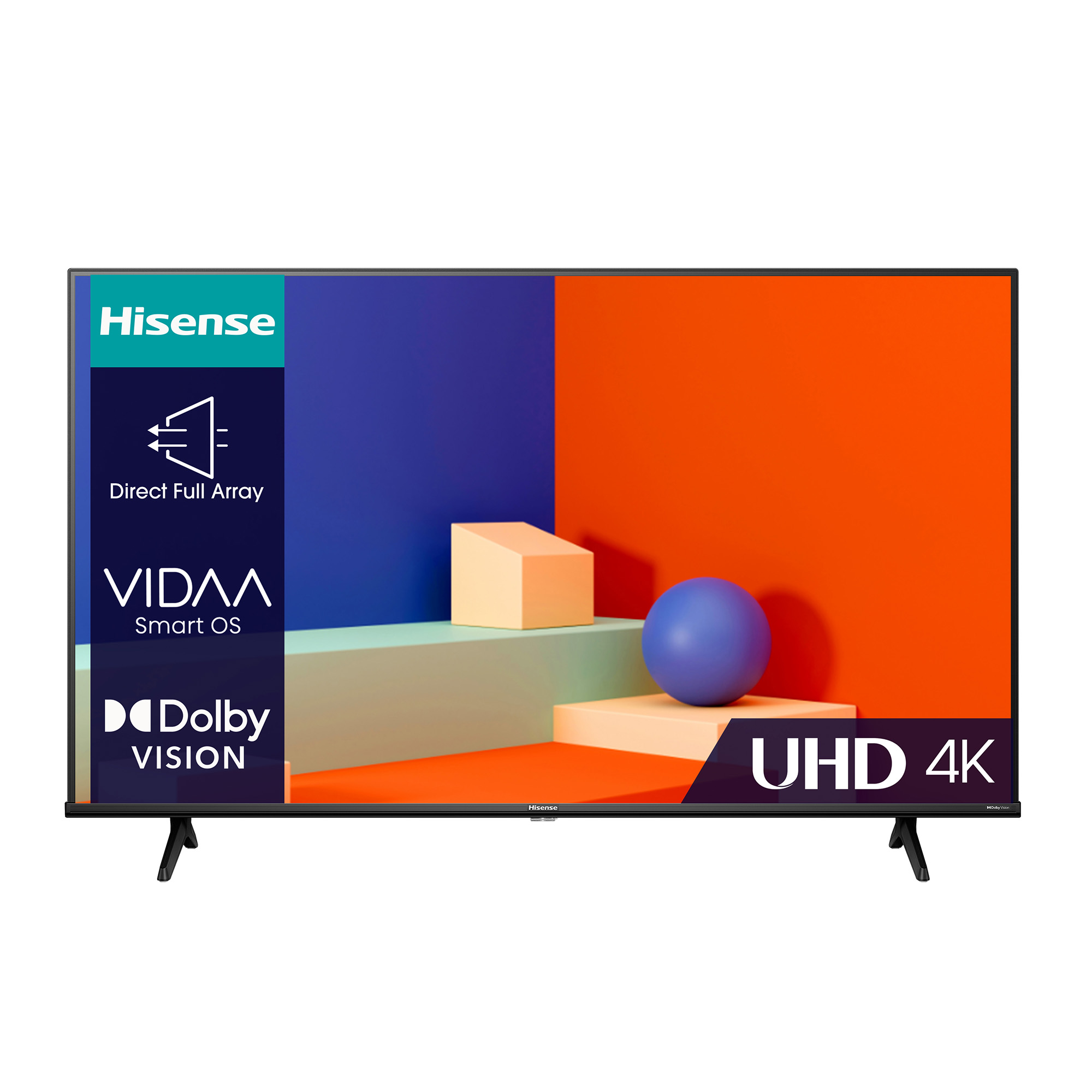 Ein Hisense UHD 4K Fernseher mit VIDAA Smart OS und Dolby Vision.