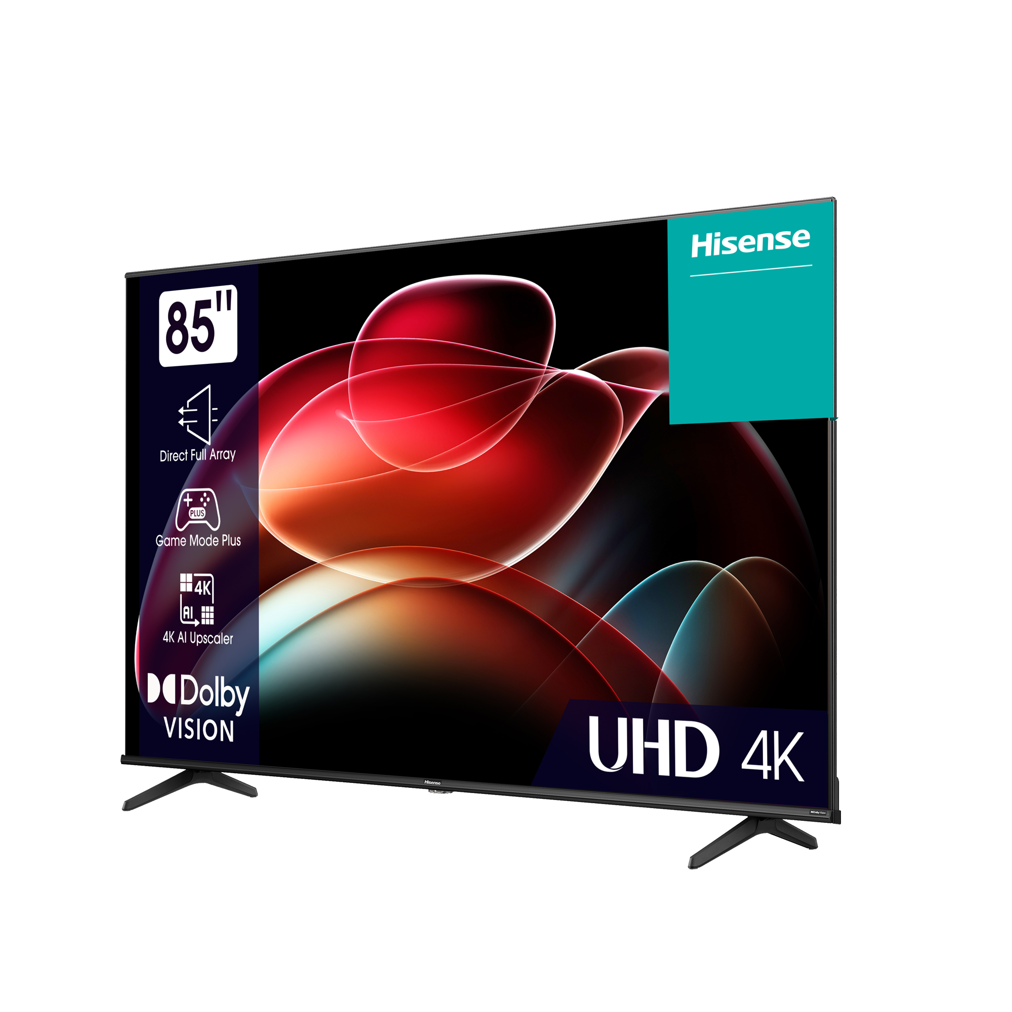Ein 85-Zoll Hisense UHD 4K Fernseher mit Dolby Vision und Game Mode Plus.