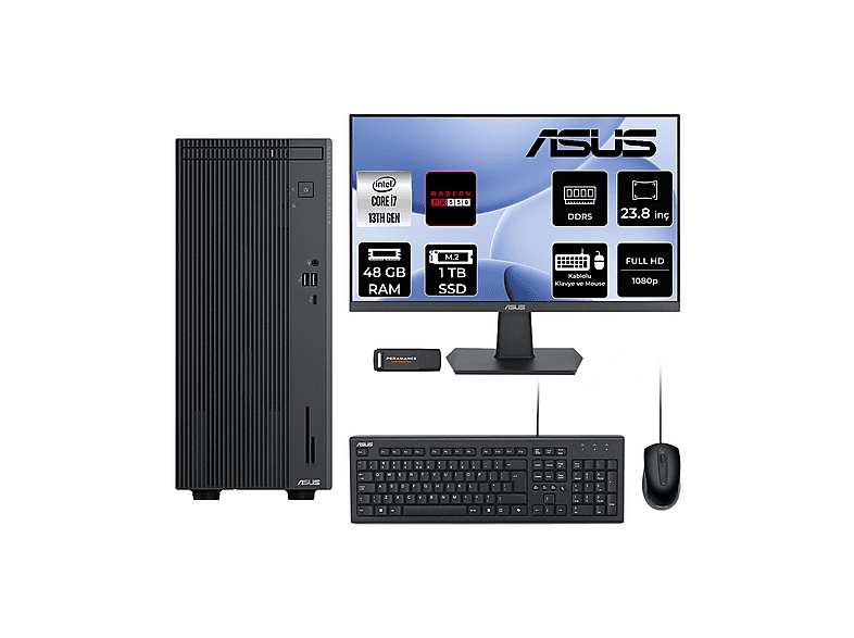 ASUS EC P500MV RX550 4 GB 23.8" P500I7136216512B0DP610 PER4 Bellek Intel Core i7-13620H 48 GB RAM 1 TB SSD FreeDOS Masaüstü Bilgisayar