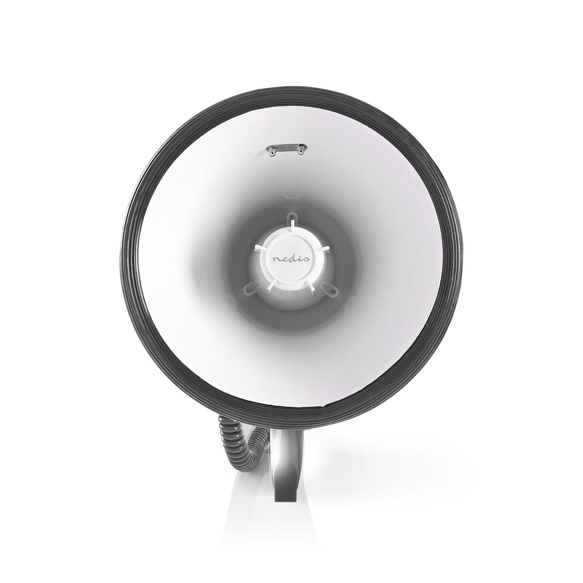 Un mégaphone avec le logo Nedis sur fond blanc.