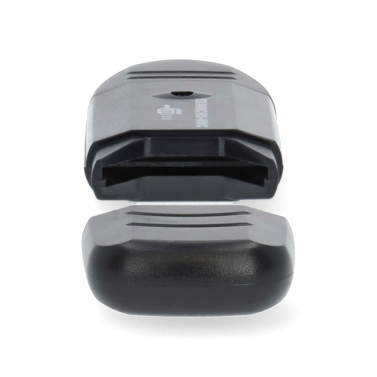 Ein schwarzer USB-Adapter mit abnehmbarer Kappe.