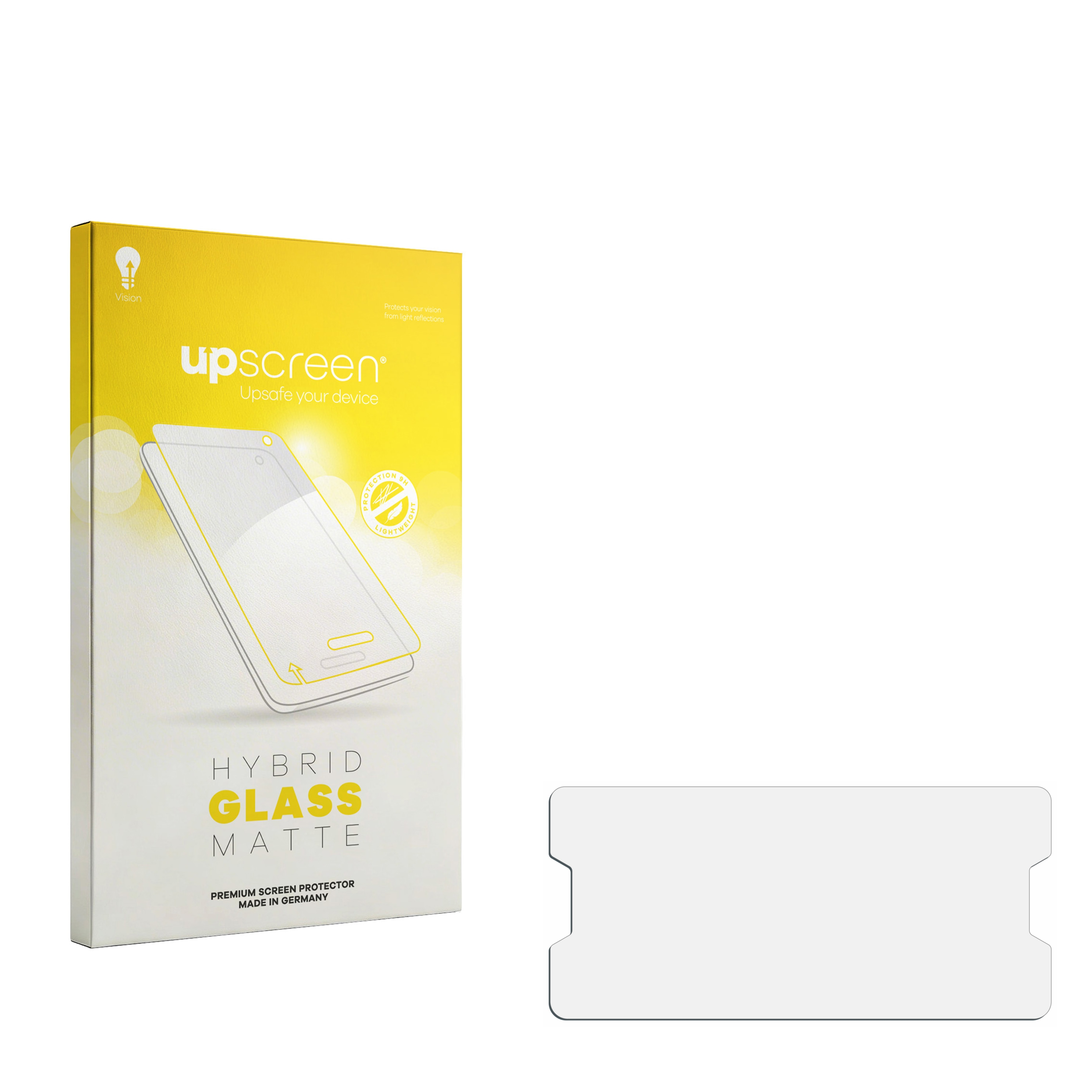 Verpackung für einen matten Displayschutz und einen Displayschutz.