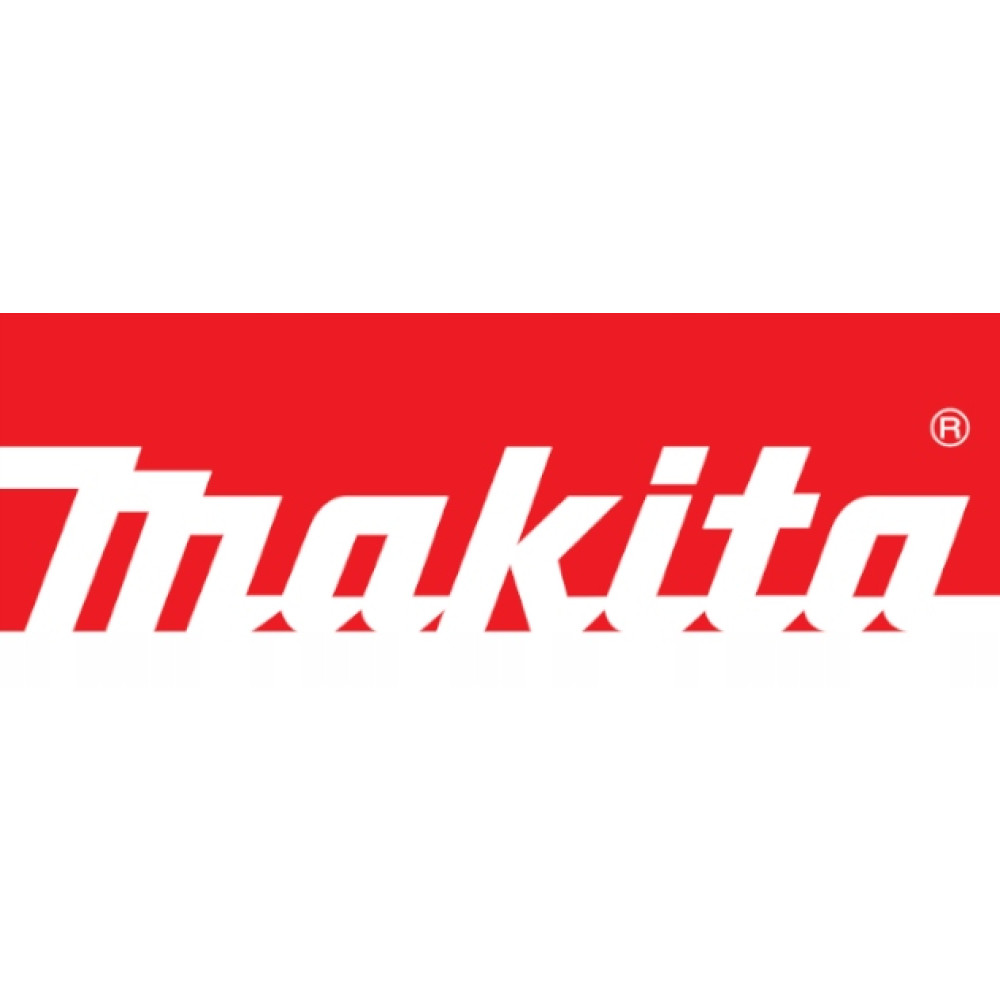 Logo Makita z białym tekstem na czerwonym tle.