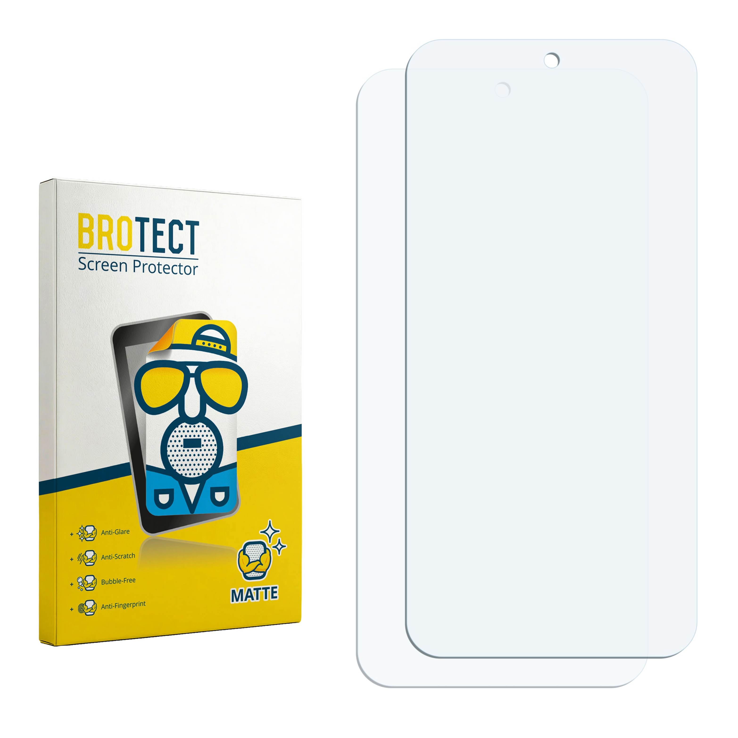 Eine Packung BROTECT Displayschutzfolien und zwei matte Schutzfolien.