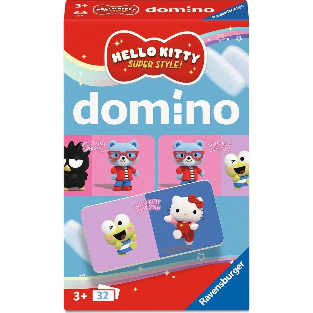 Emballage de jeu Ravensburger Hello Kitty Domino avec illustrations de personnages.