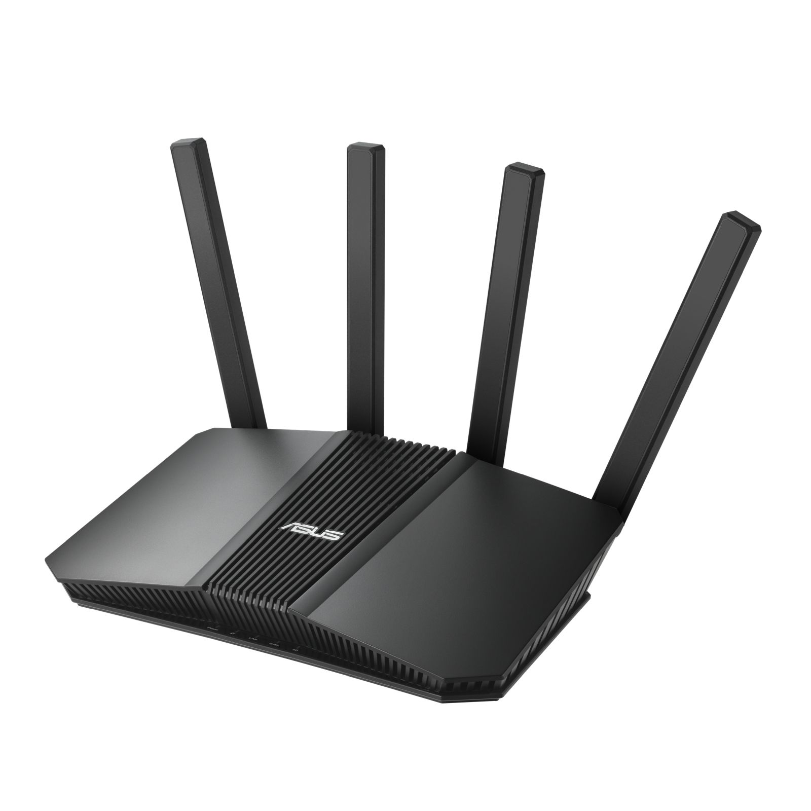 Routeur noir avec quatre antennes, logo ASUS.