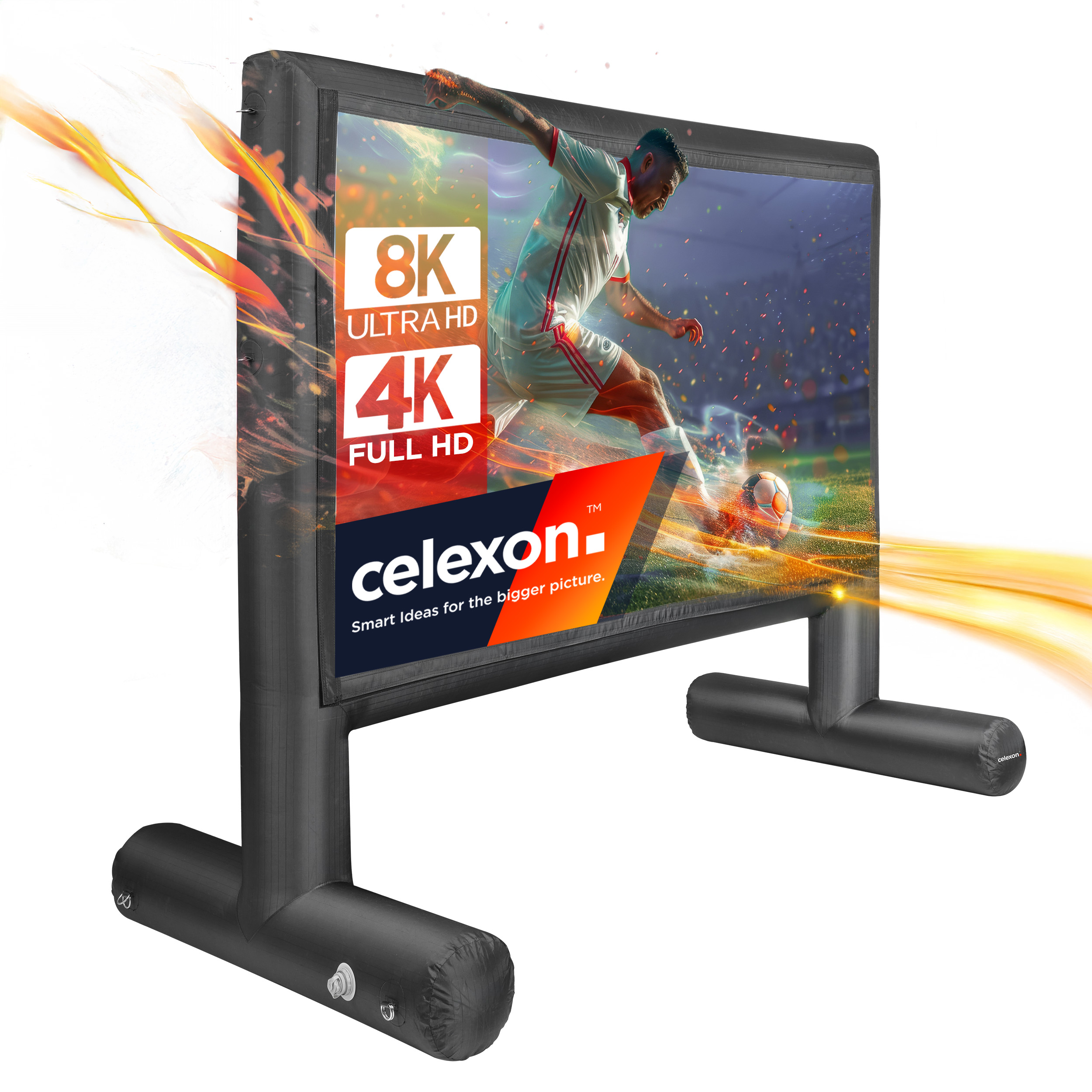 Aufblasbare Leinwand mit Fußballspieler-Motiv, 8K/4K-Auflösung