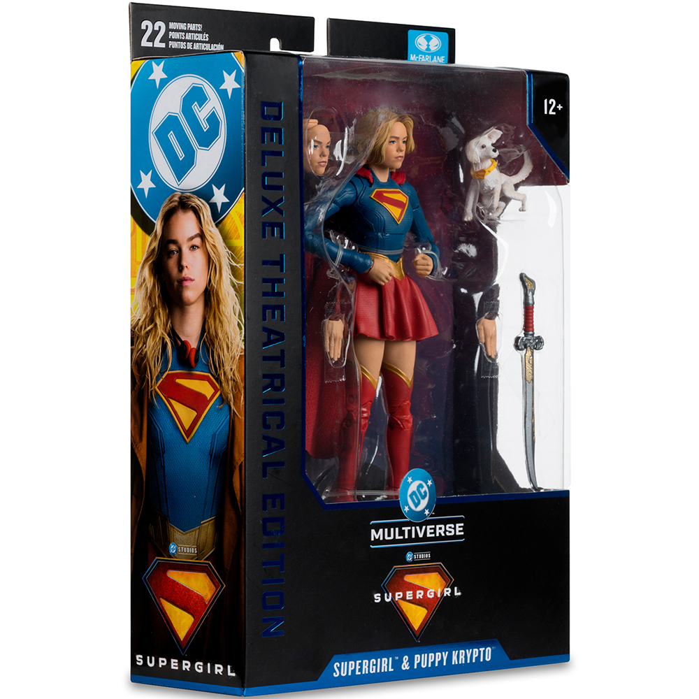 Supergirl und Krypto Actionfigur im Delux-Karton mit Zubehör.