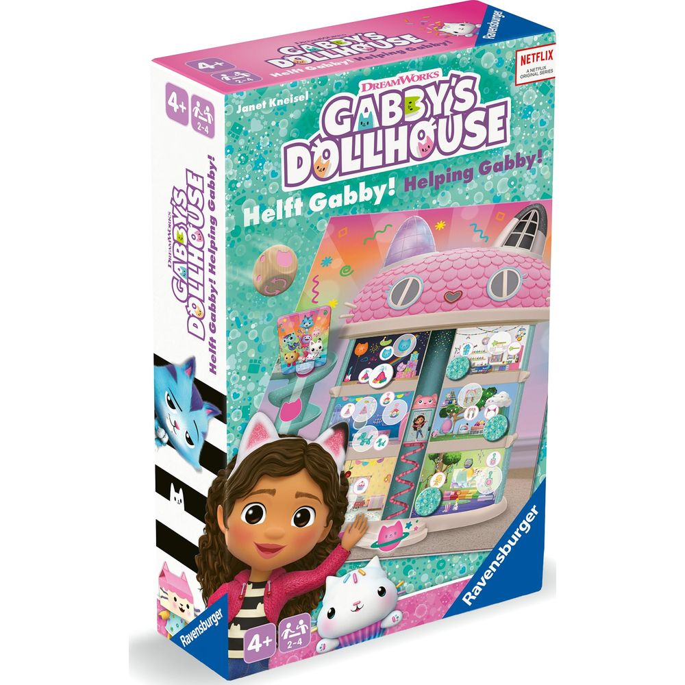 Kartenspiel-Box mit Gabby und Freunden, Katzenohren, Spielhaus.