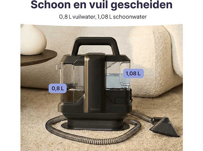VIVID GREEN VG001790 750W Vlekkenreiniger Matzwart | MediaMarkt