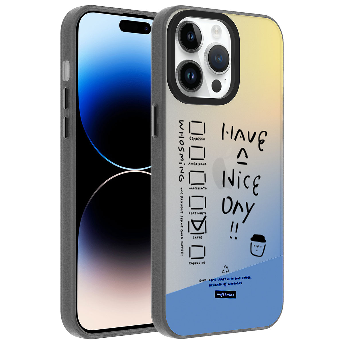 Kahve menülü telefon kılıfı ve 