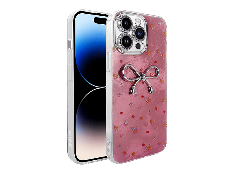 LOPARD iPhone 14 Pro Max Uyumlu Kamera Korumalı Figürlü Ponti Silikon Kapak Telefon Kılıfı Açık Pembe