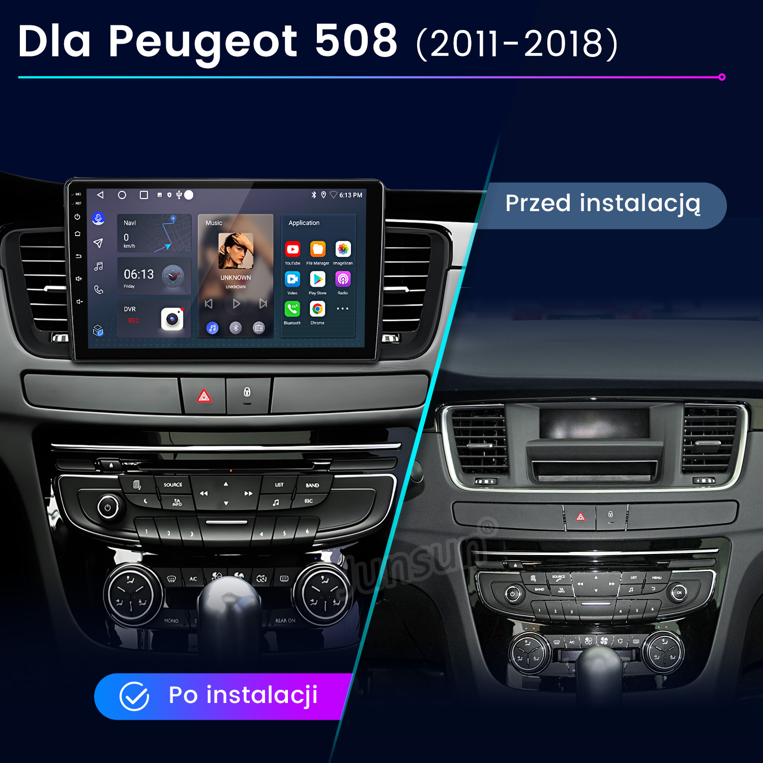 System infotainment Peugeot 508 (2011-2018): Przed i po instalacji.