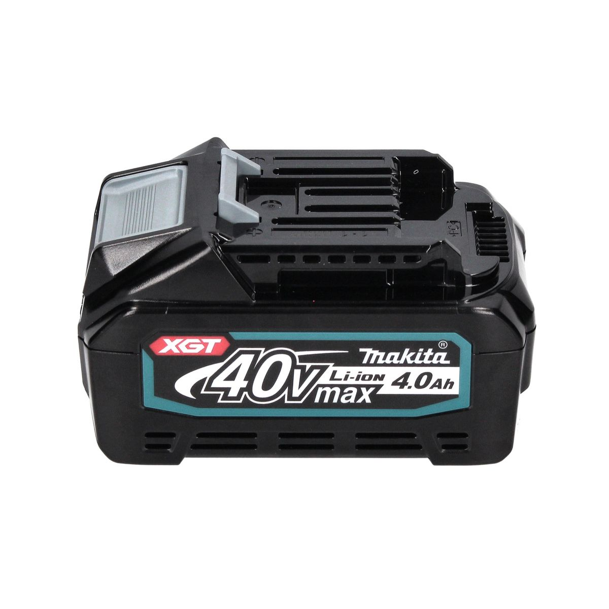 Schwarzer Makita 40V Max Li-Ion 4.0Ah Akku mit XGT-Logo.