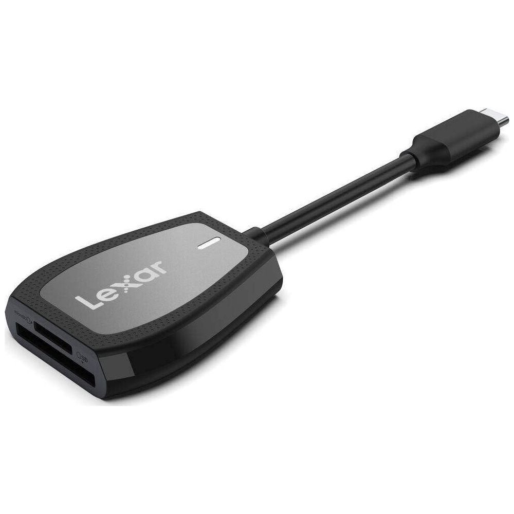 Lettore di schede Lexar con connettore USB-C e slot SD/microSD.
