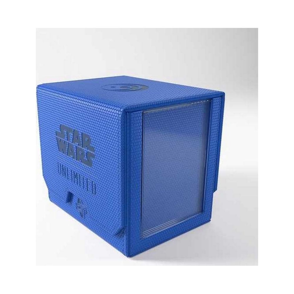 Organisateur bleu Star Wars pour cartes à collectionner, avec fenêtre et relief.