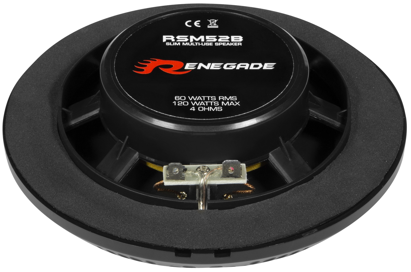 Schwarzer Renegade RSM52B Slim-Allround-Lautsprecher, 60W RMS, 120W max, 4 Ohm.