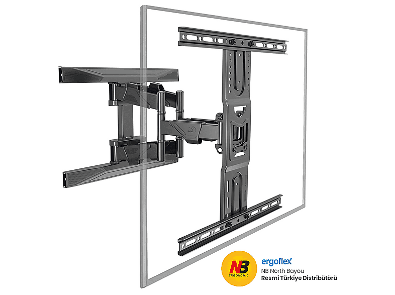 NB NORTH BAYOU P6 LCD LED 45"–75" Vesa Ultra İnce Tv Askı Aparatı Hareketli TV Askı Aparatı
