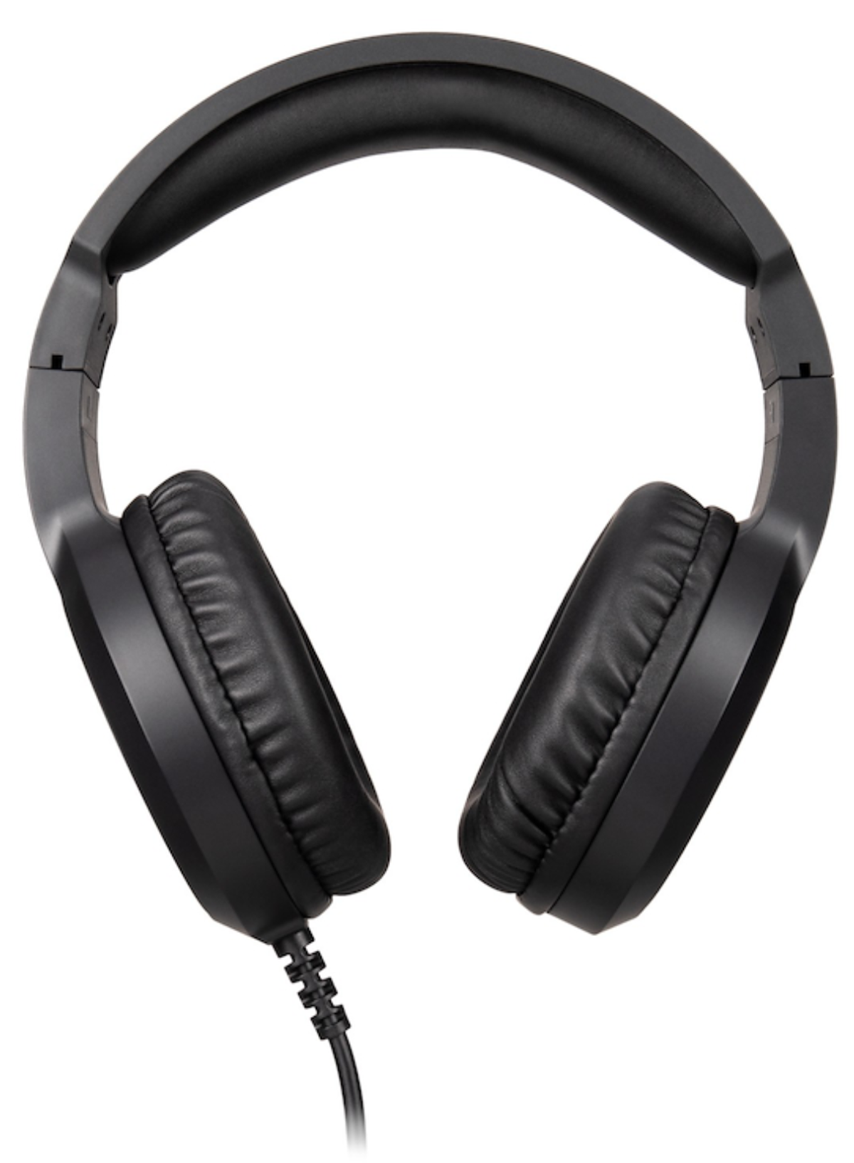 Auriculares negros supraaurales con diadema y almohadillas acolchadas.