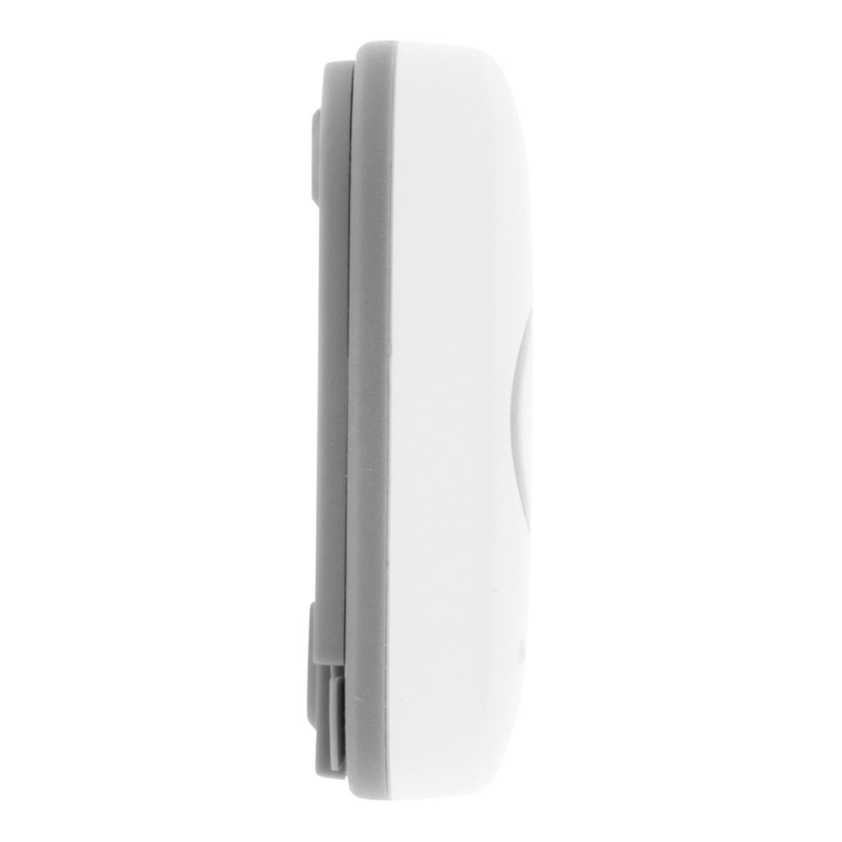 A white device with a gray edge, shown from the side.