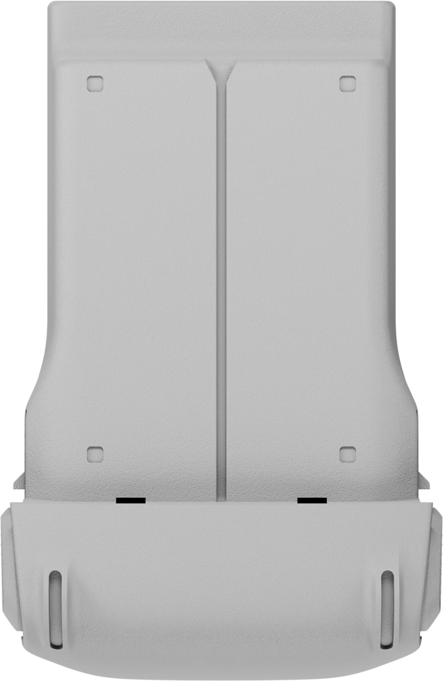 Un dispositivo elettronico rettangolare grigio con due segmenti verticali in alto e una base più larga.