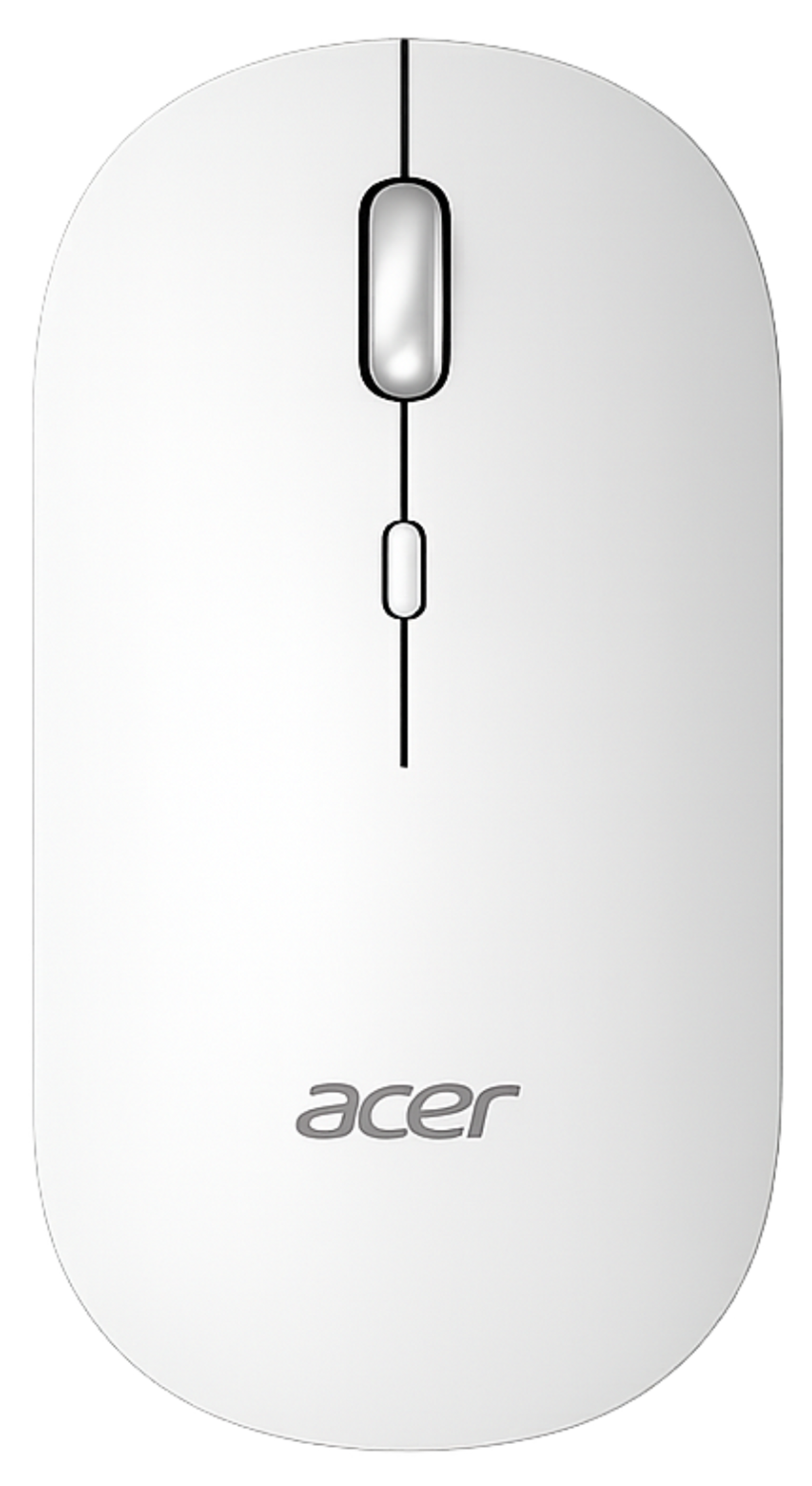 Ratón blanco Acer con rueda de desplazamiento y botones.