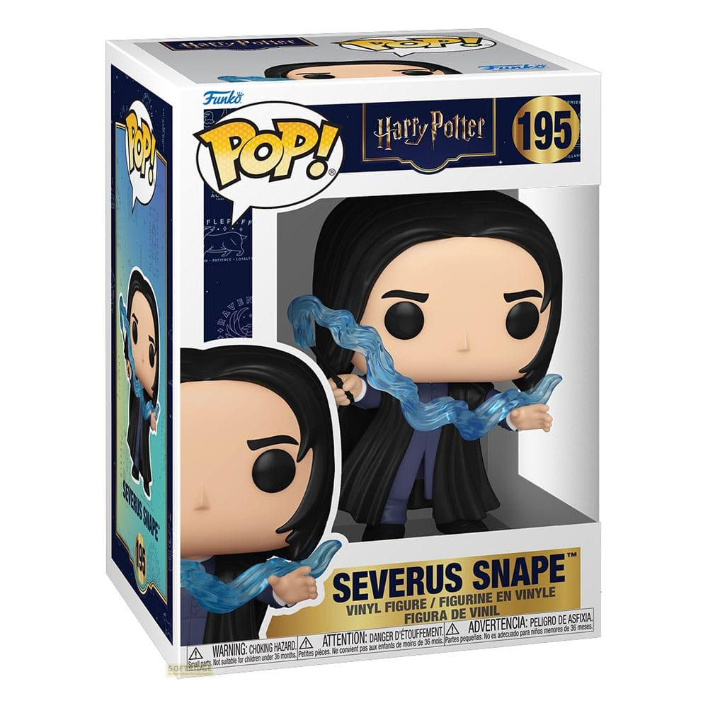 Figura Funko Pop! Severus Snape con energía mágica azul.