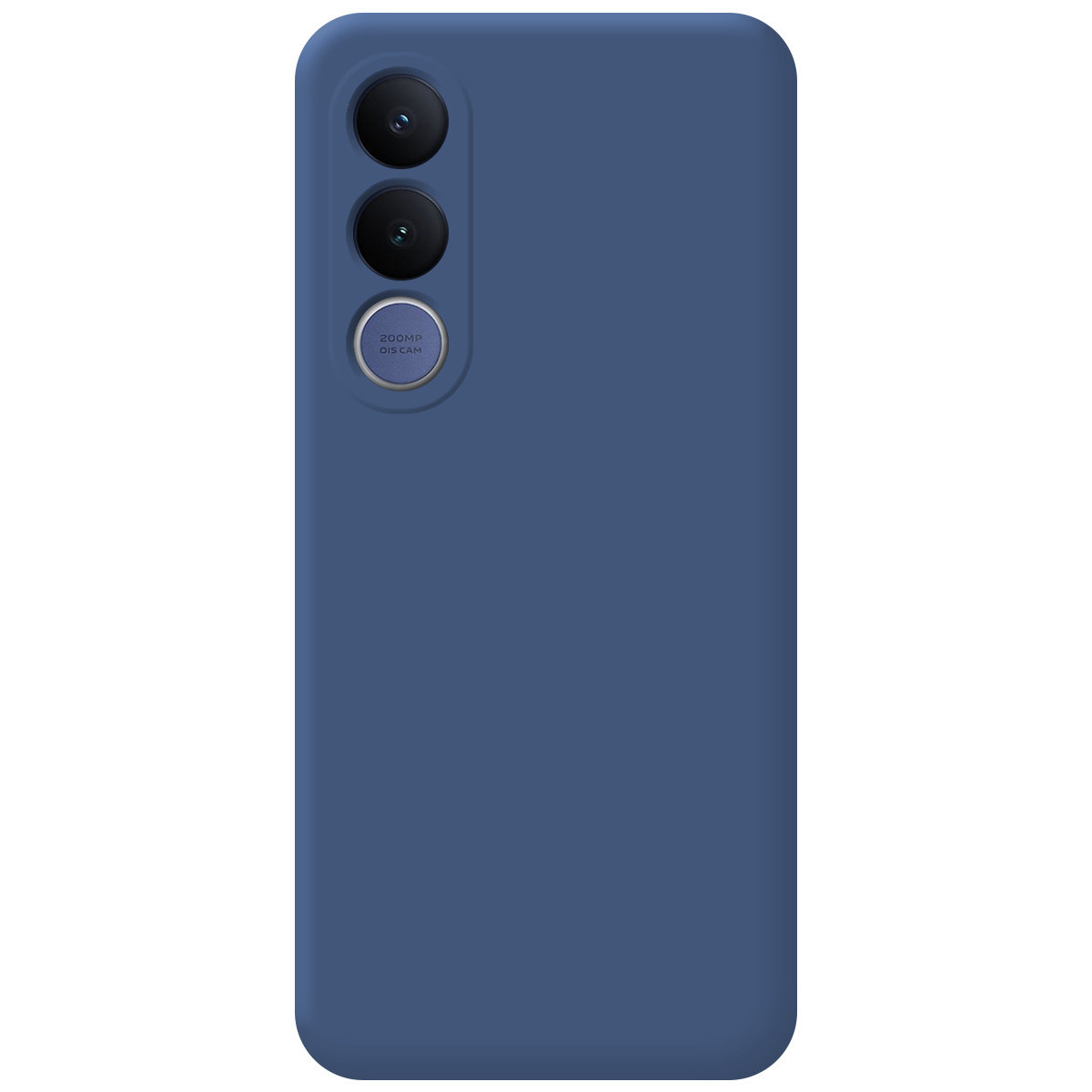 Funda azul oscuro para teléfono con tres lentes de