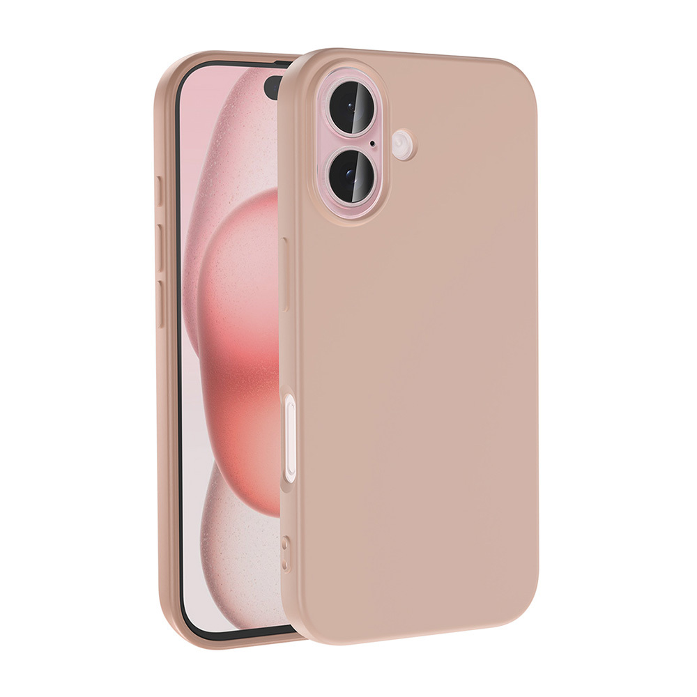 Nötr telefon kılıfı pembe arka planlı bir telefonun üzerinde duruyor.