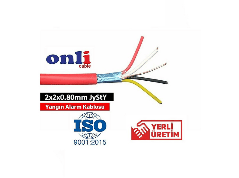 ONLI KABLO 2x2x0.8 0mm JYSTY 500 m Yangın Alarm Kablosu