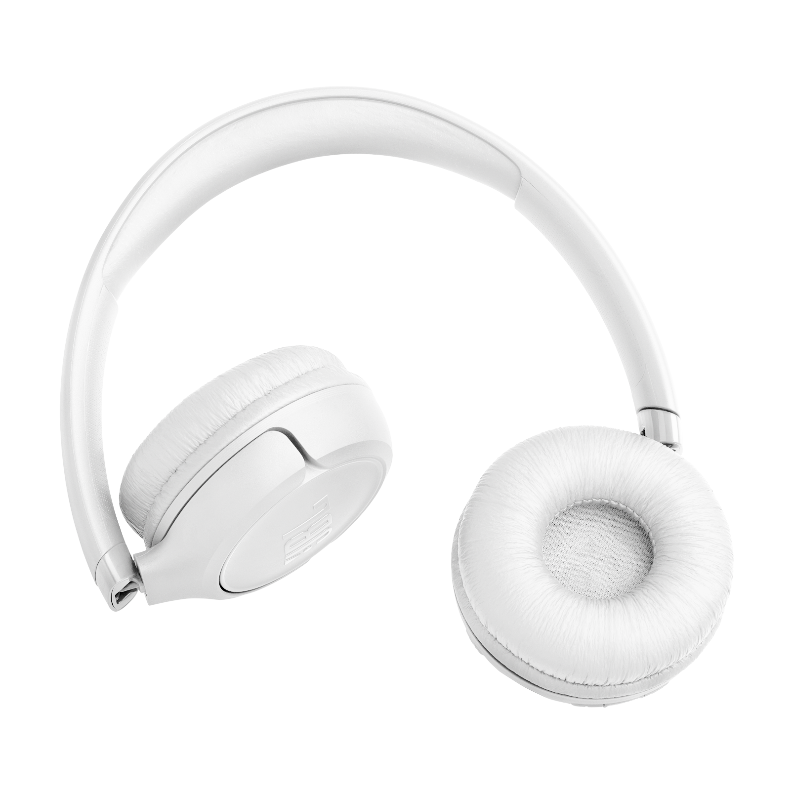 Cuffie bianche sovraurali con archetto e padiglioni imbottiti.