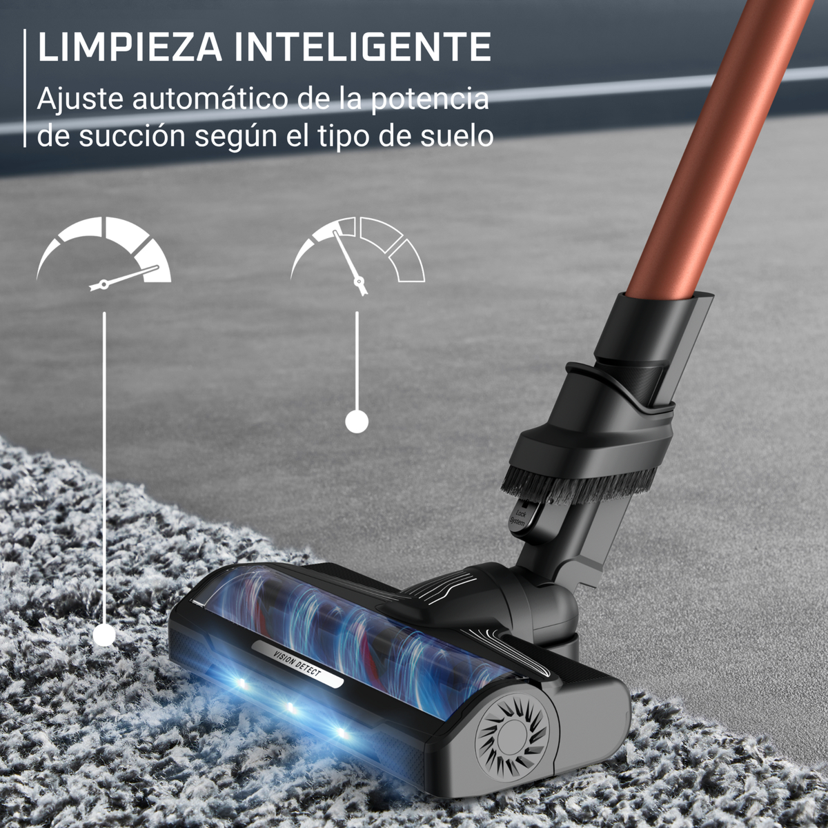 Pulizia intelligente: Potenza aspirazione si adatta al tipo di suolo.