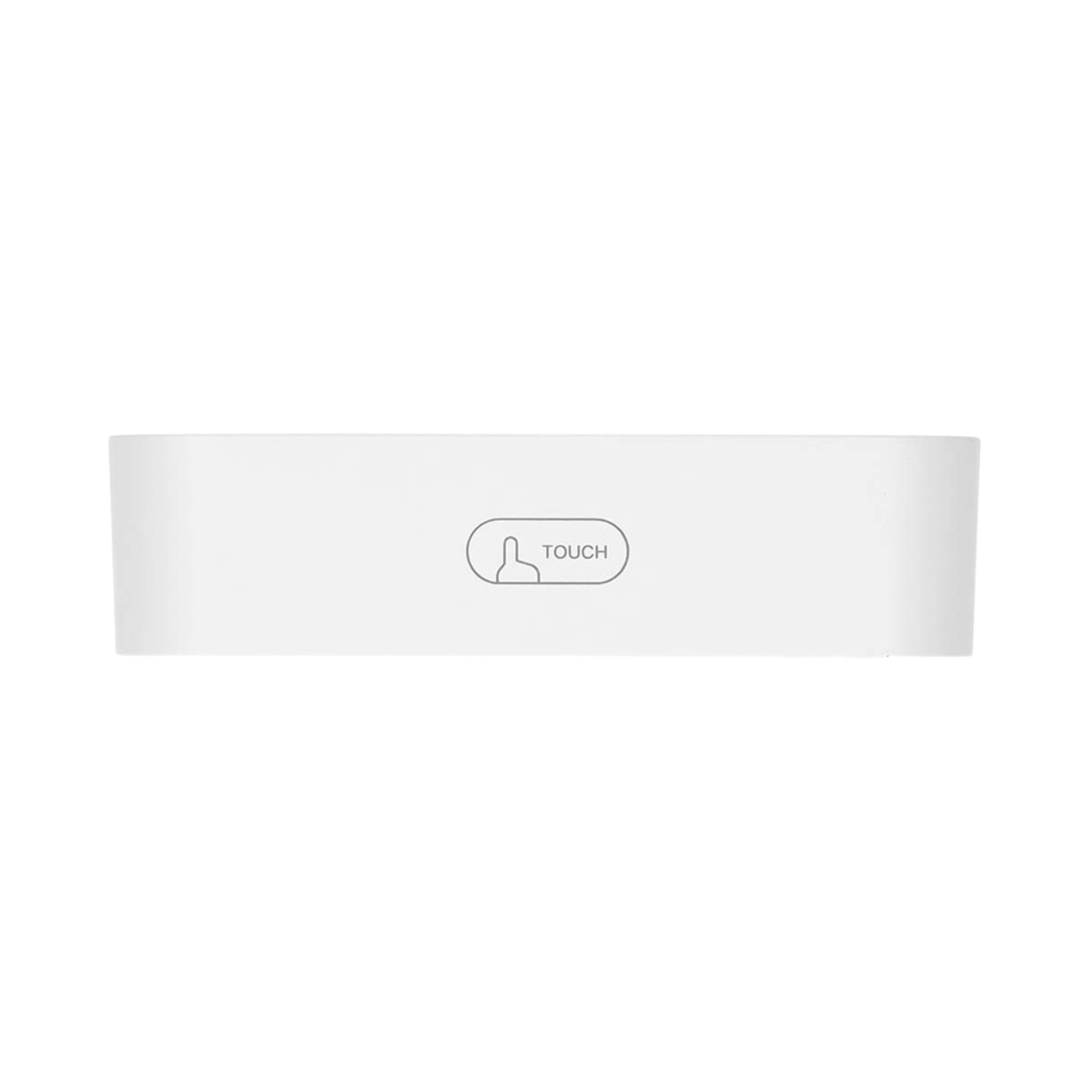 Dispositivo bianco con icona touch e testo.