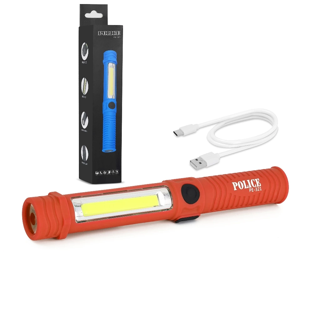 USB kablolu kırmızı işçi lambası ve ambalajı.