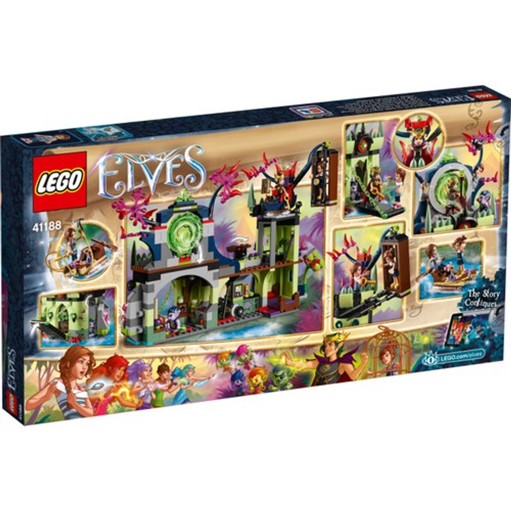 Confezione giocattolo LEGO Elves con castello, figure e draghi.
