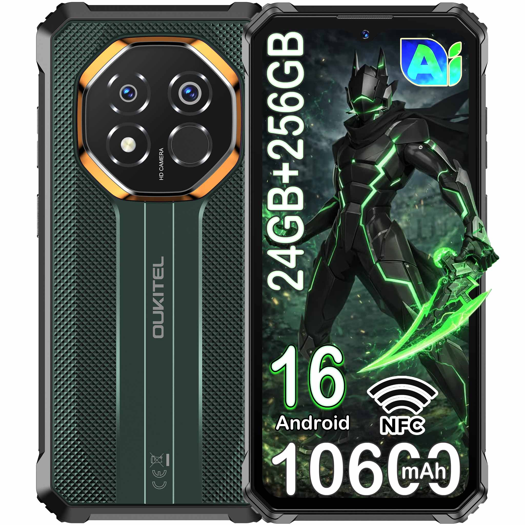 OUKITEL G7 10600mAh 24GB 90Hz 64MP IP68 Wasserdicht NFC 256 GB