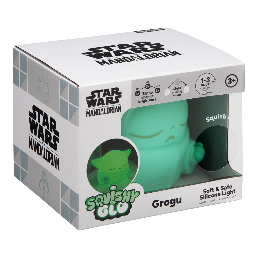 Opakowanie lampki silikonowej Star Wars Grogu z instrukcją.