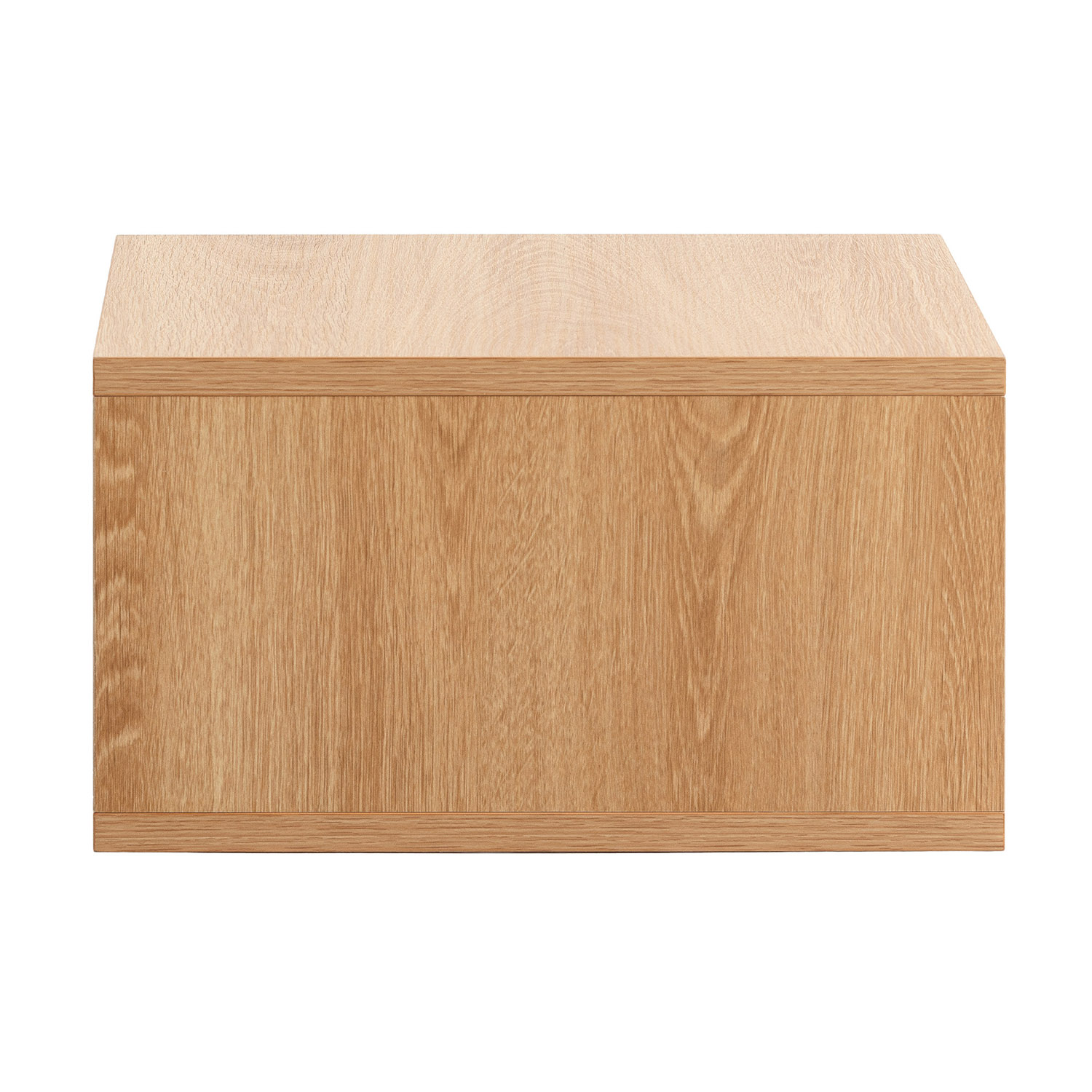 Un mueble de madera sin tiradores, sobre fondo blanco.
