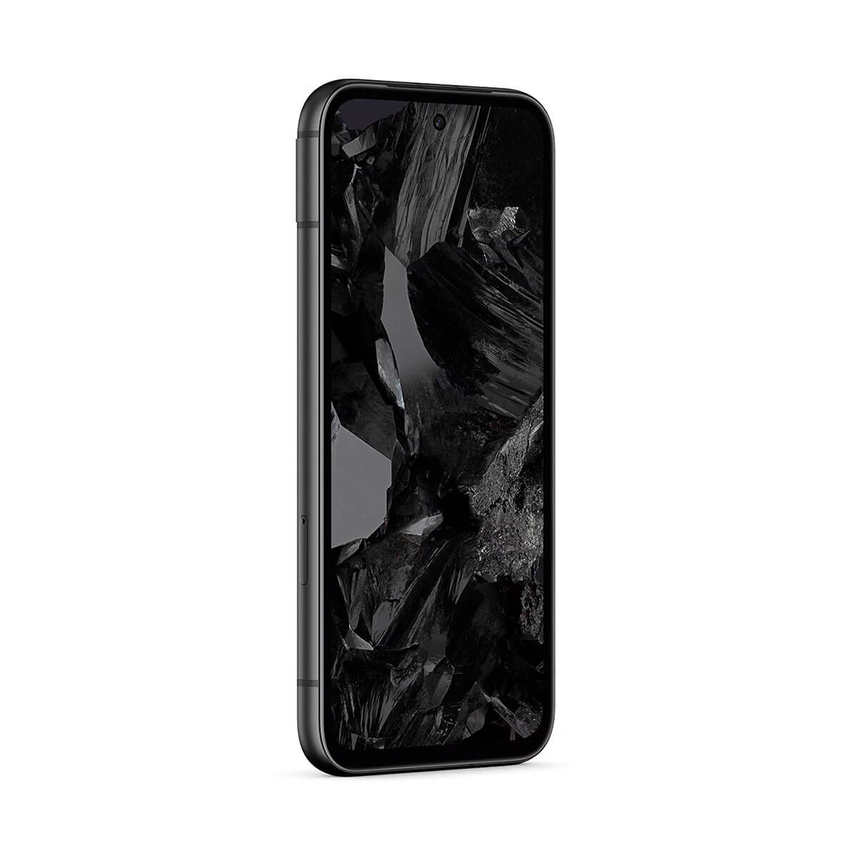 Ciemny smartfon z wzorem kryształu na ekranie.