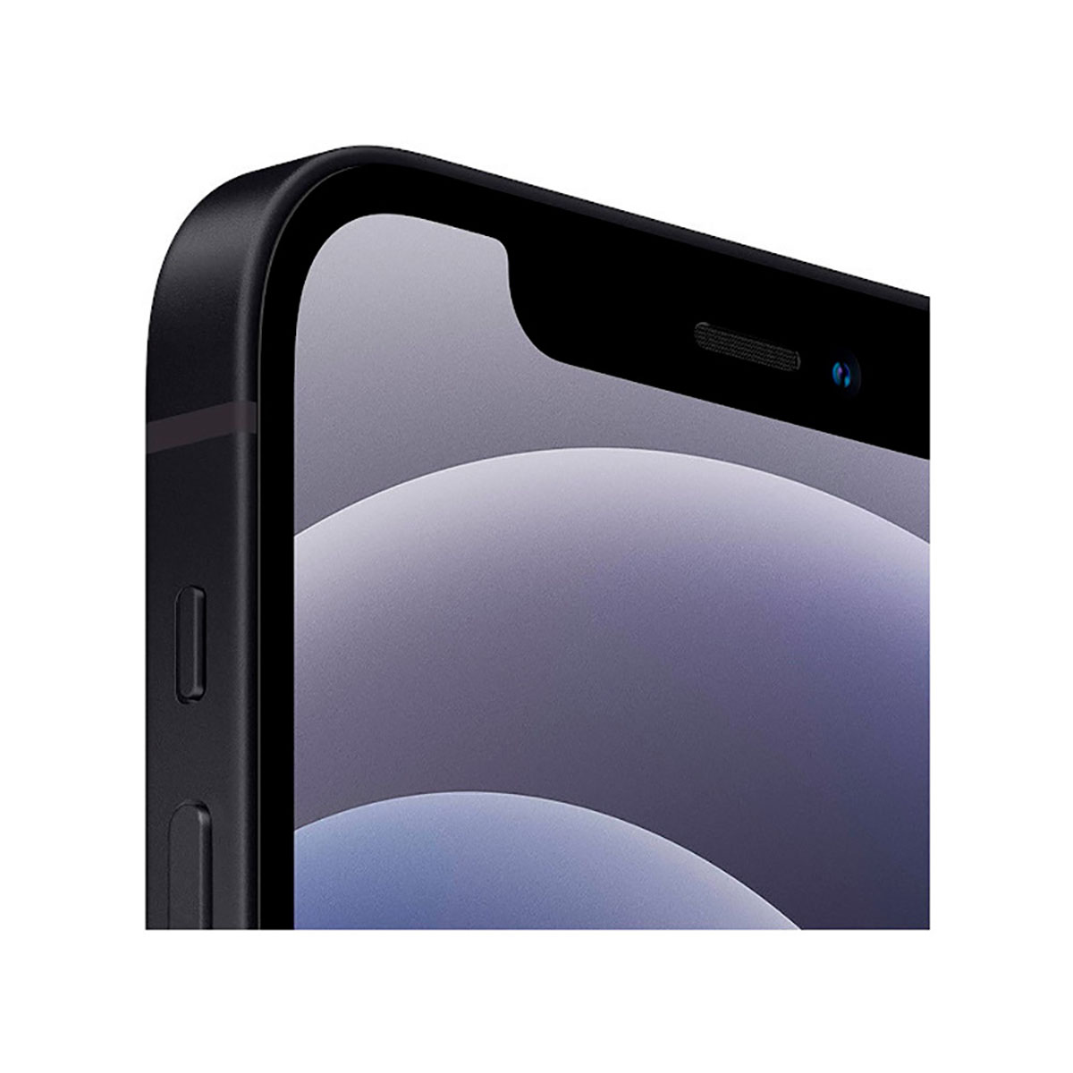 Zbliżenie czarnego iPhone'a pokazujące wcięcie i obiektyw aparatu.