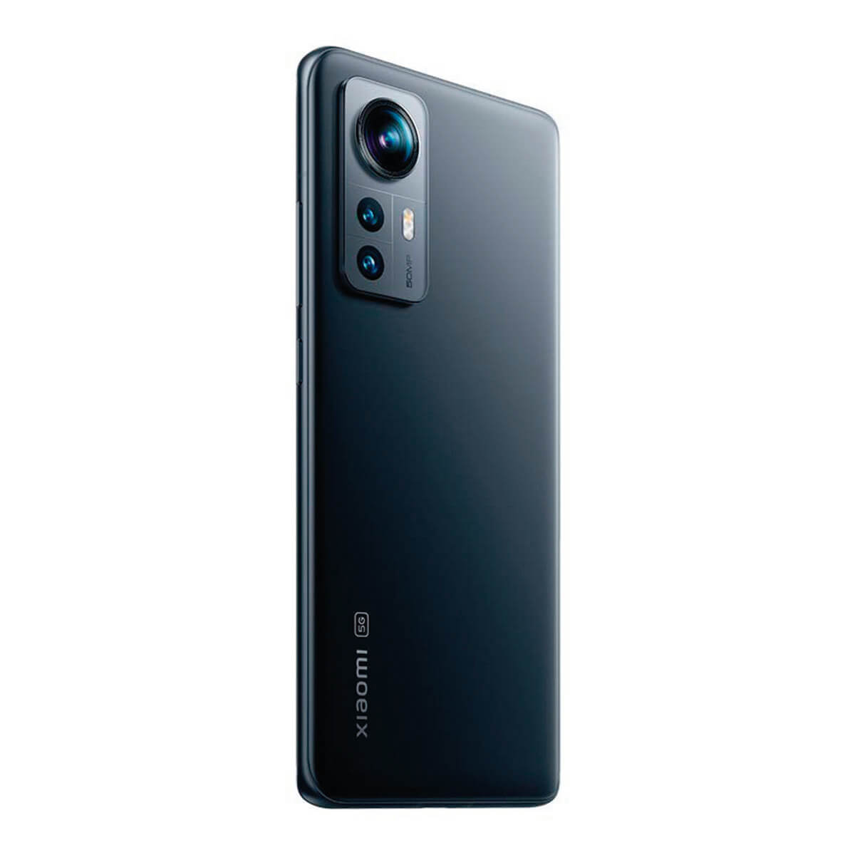 Dunkelgraues Smartphone mit dreifacher Rückkamera und „Xiaomi 5G“ Schriftzug.