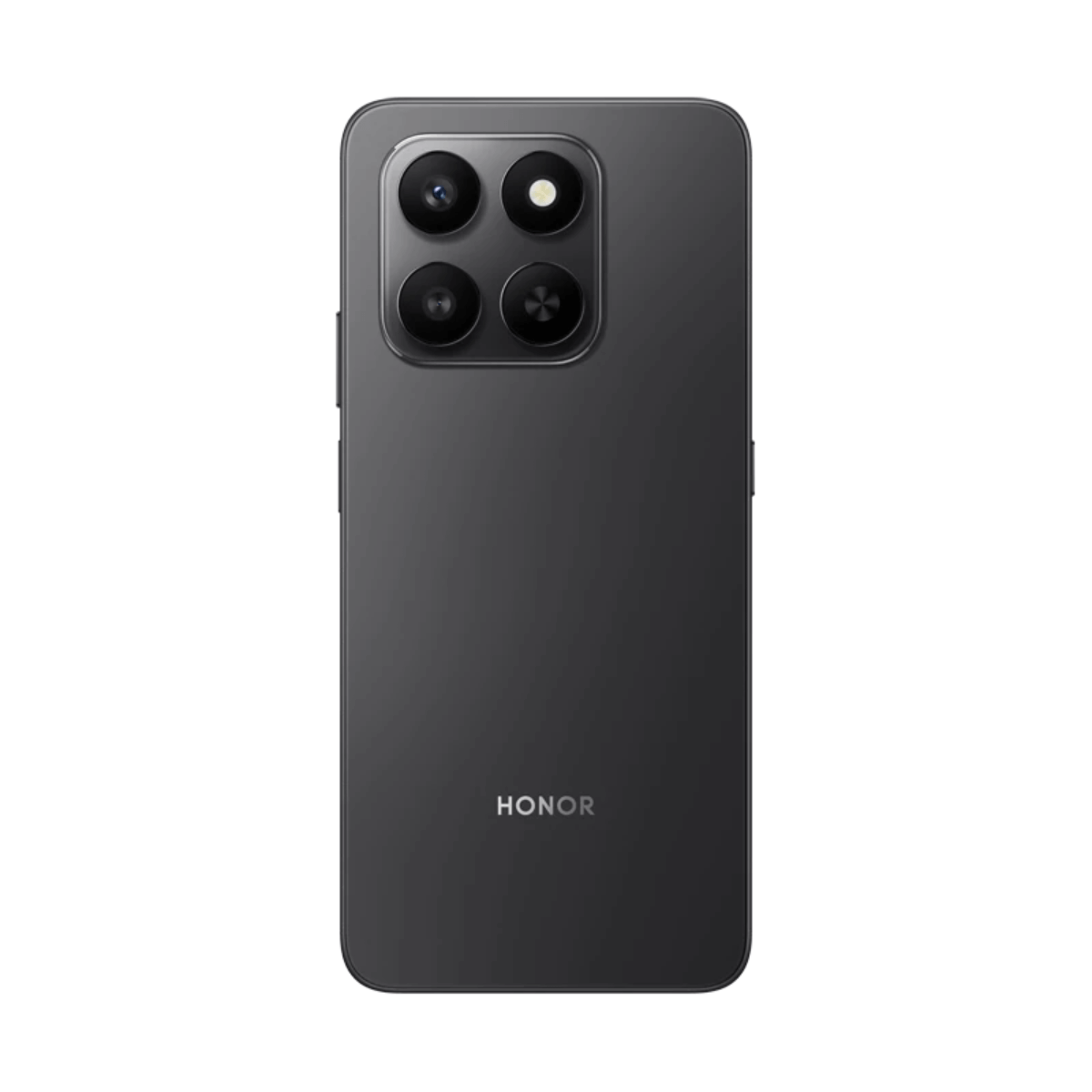 Rückseite eines dunklen HONOR-Smartphones mit vier Kameras in einem quadratischen Modul.