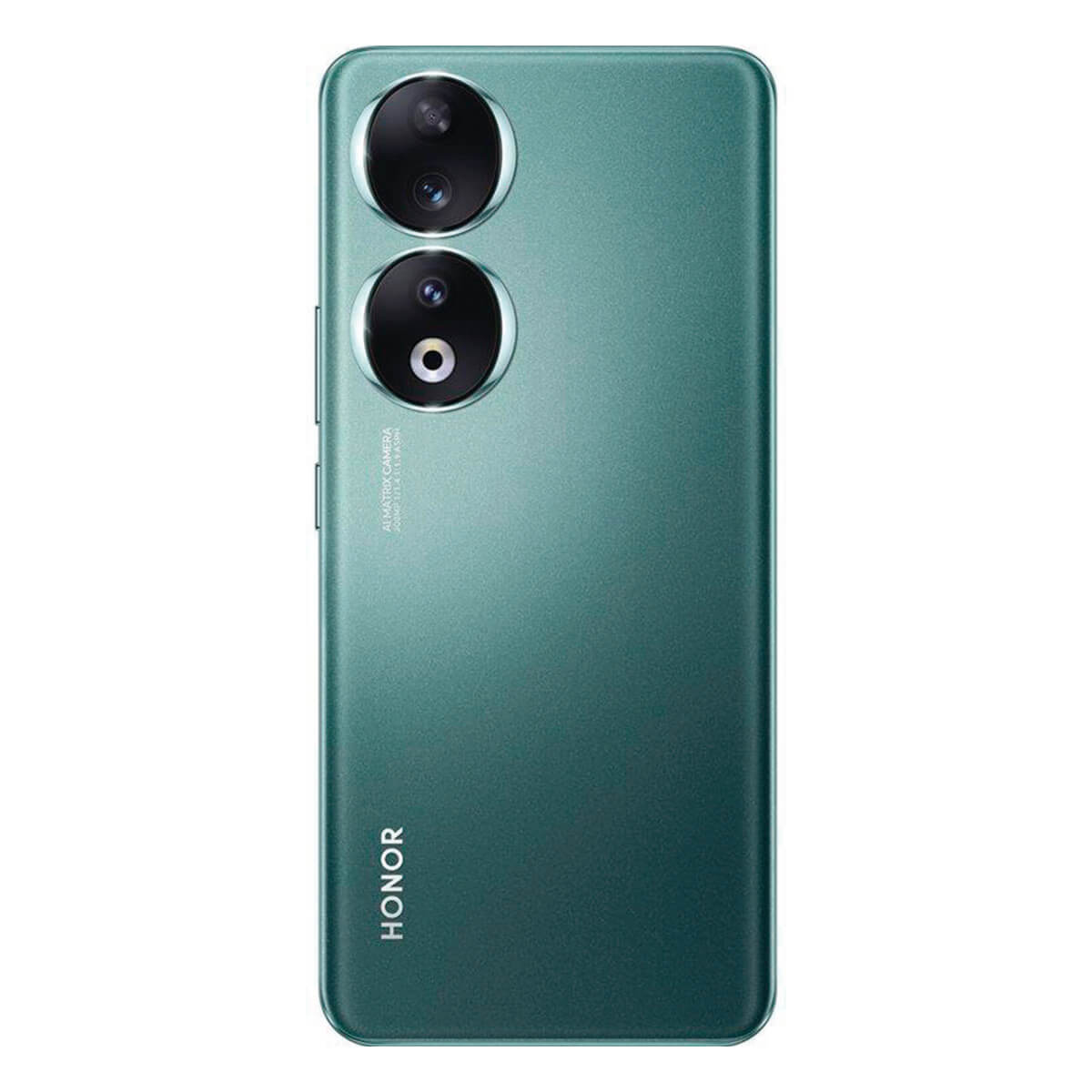 Retro di uno smartphone Honor verde con doppia fotocamera e logo.