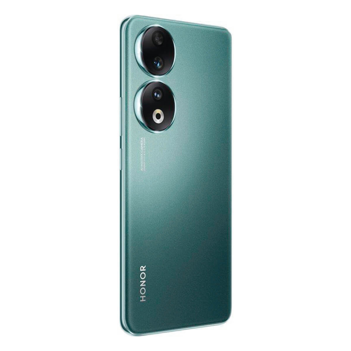 Retro di uno smartphone Honor color verde acqua con doppia fotocamera e logo HONOR.