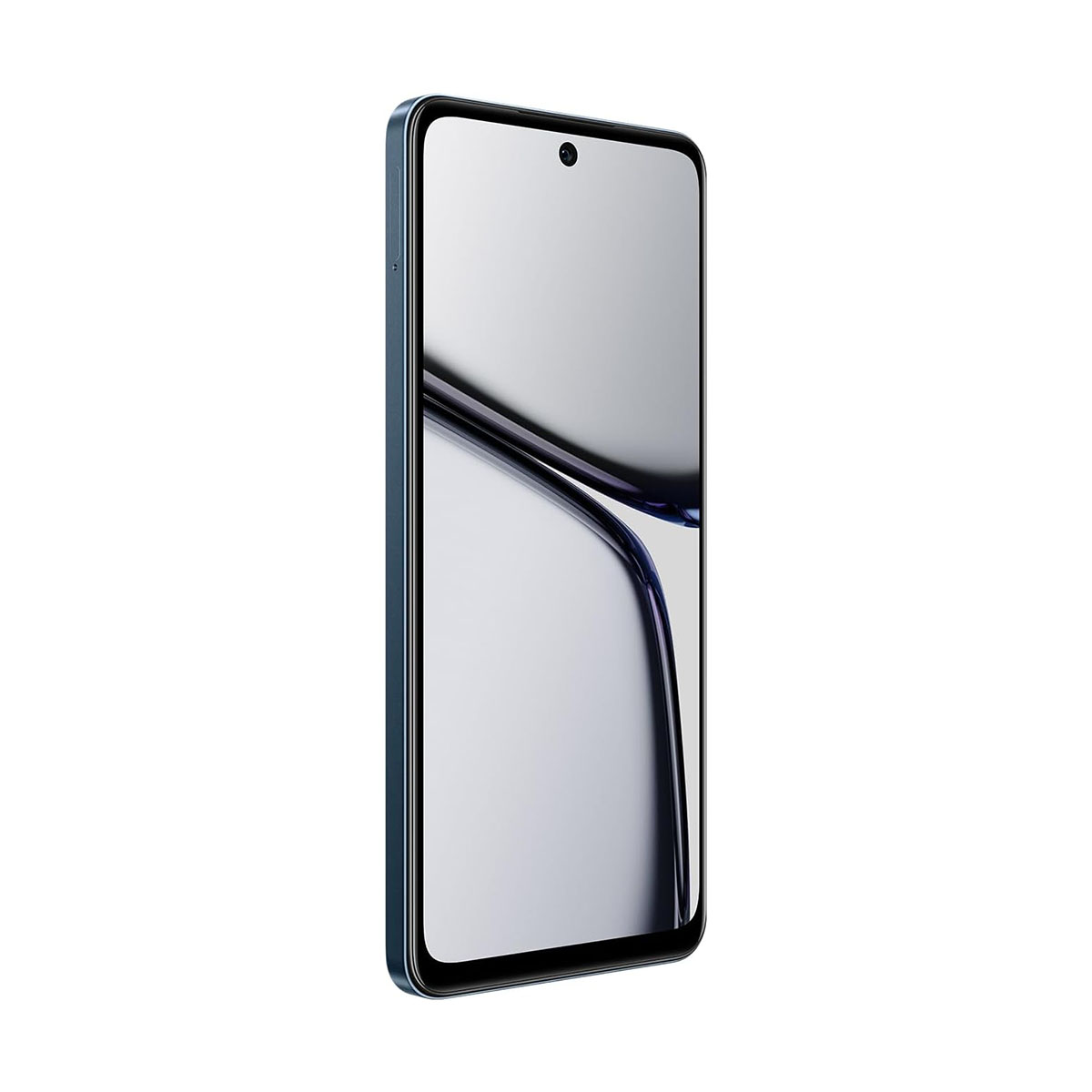 Uno smartphone color teal con un piccolo foro al centro dello schermo.