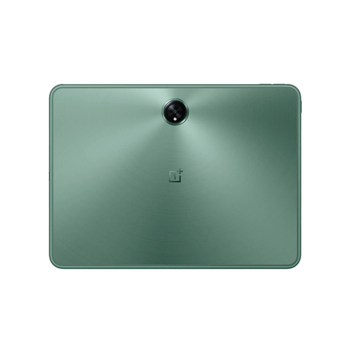 Tablet verde con obiettivo circolare e logo OnePlus sul retro.