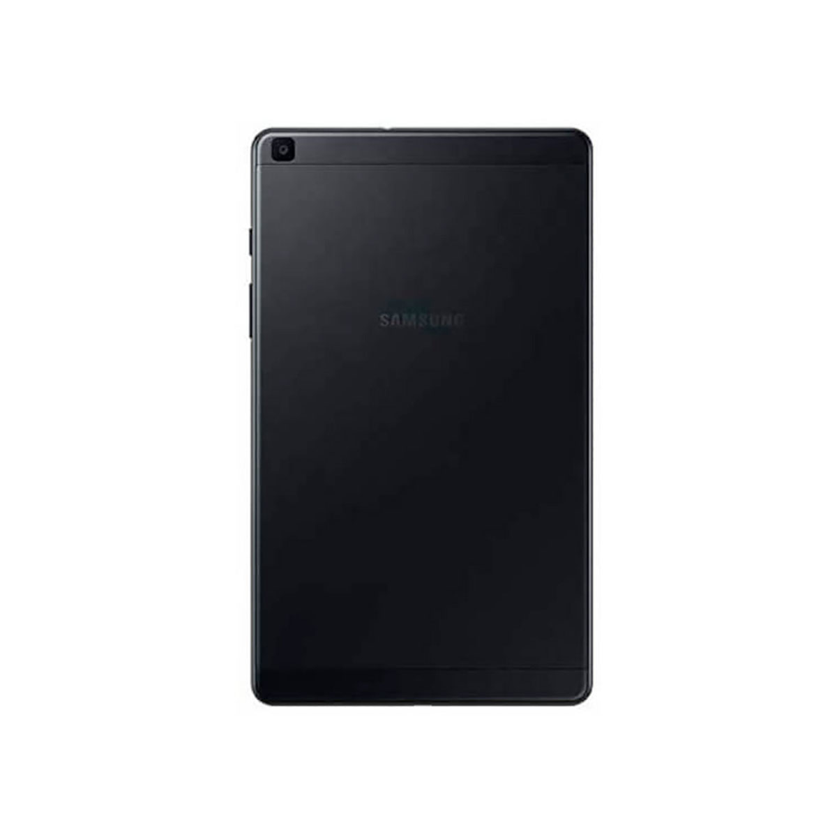 Retro di un tablet Samsung nero con fotocamera e logo.