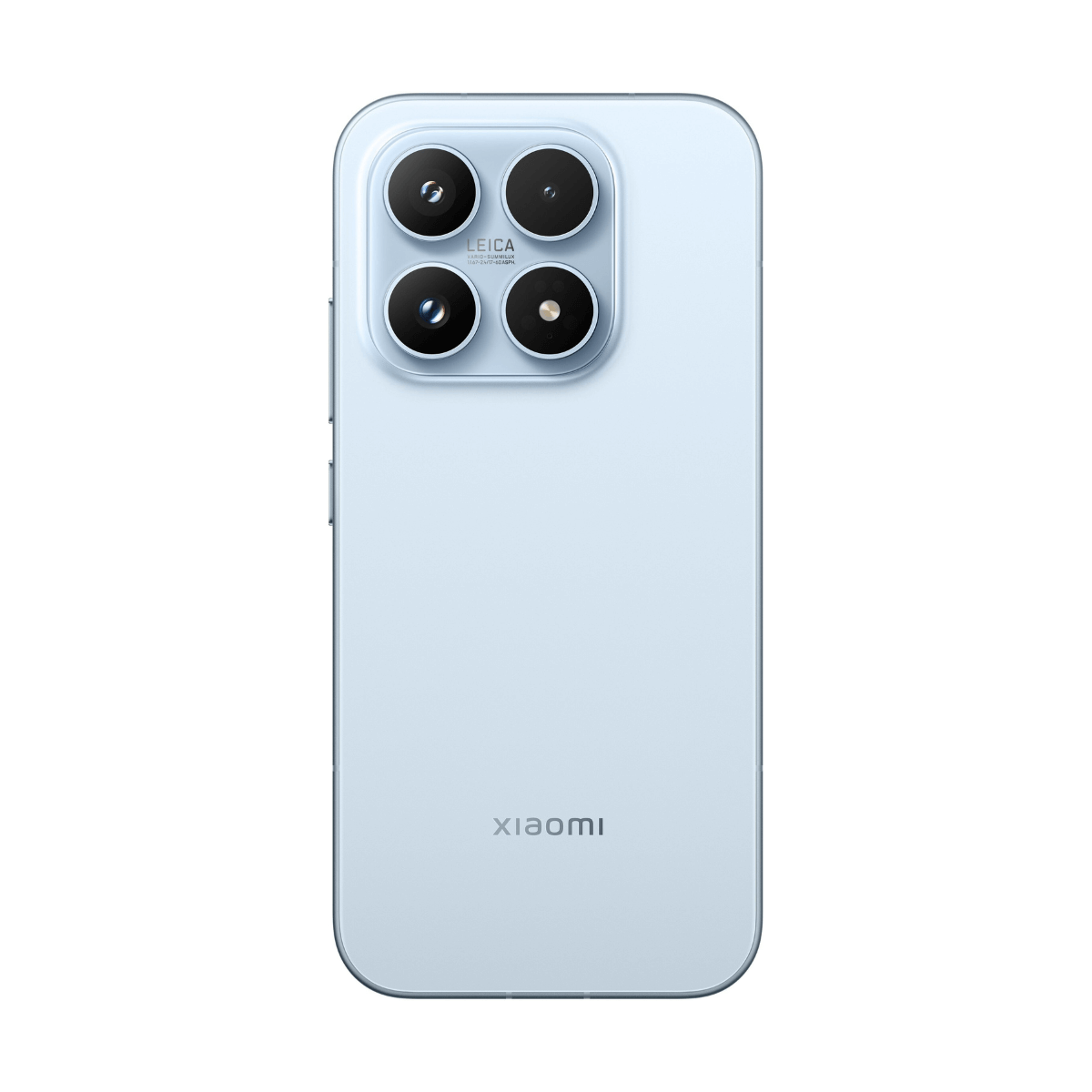 Jasnoniebieski smartfon z czterema tylnymi aparatami i logo Xiaomi.