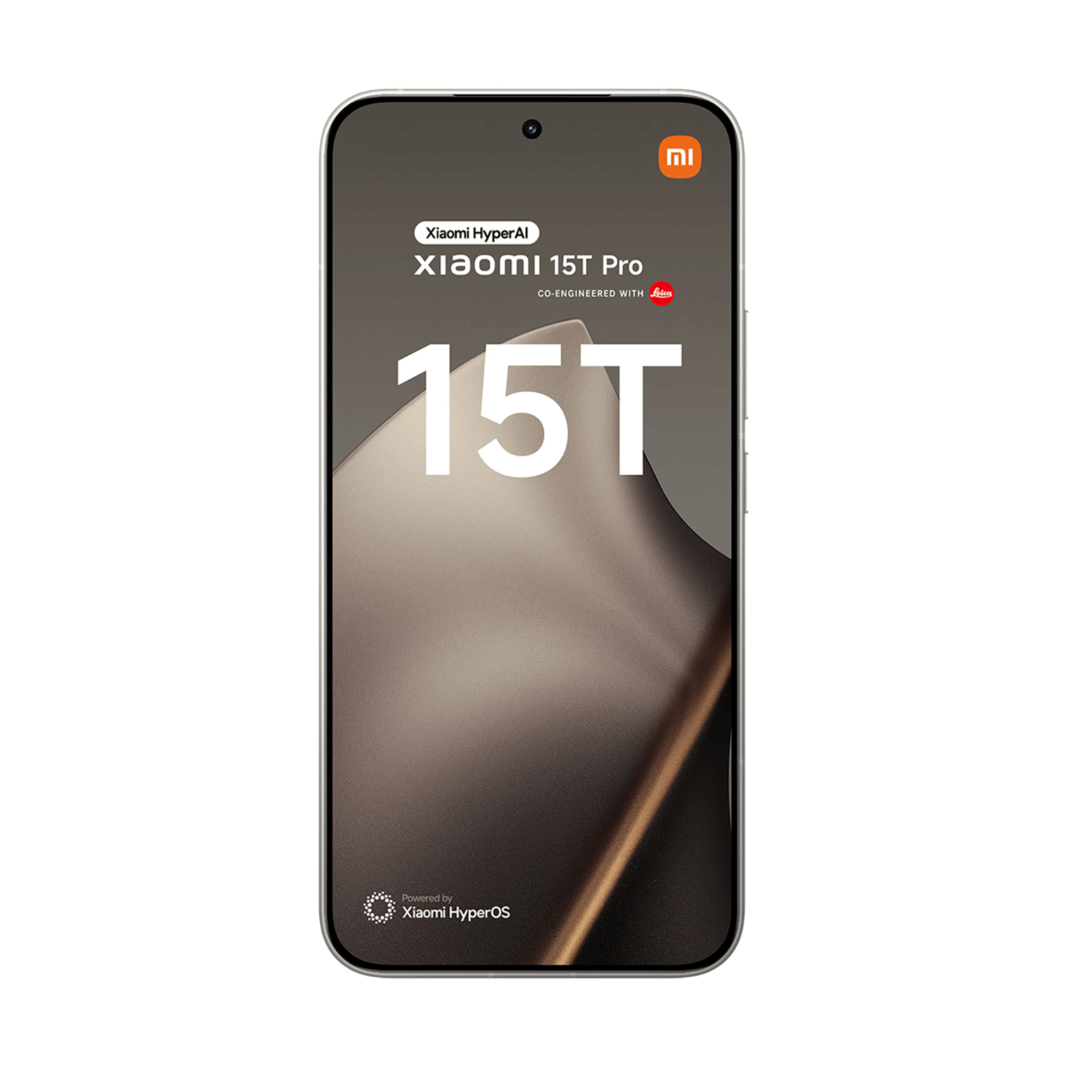 Telefon Xiaomi 15T Pro, współprojektowany z Leica, na białym tle.