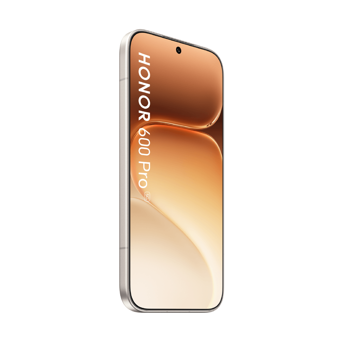 Ein silbernes Honor 60 Pro 5G Smartphone mit einem goldenen Hintergrund auf dem Bildschirm.